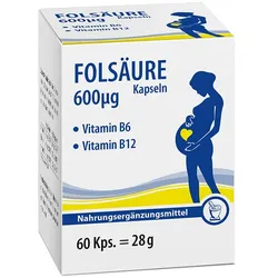 Folsäure 600 μg plus Vitamine B6 + B12 Kapseln 60 St