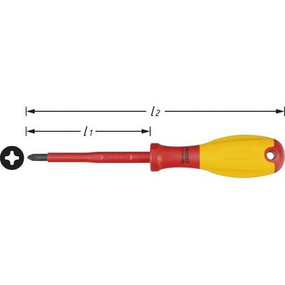 Hazet 810VDE-PH2 Elektriker Kreuzschlitz-Schraubendreher PH 2 Klingenlänge: 100mm