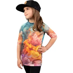 Kinder-Funktionsshirt Drexiss All Explosion Pastel Merino Active Kindergröße: 140-146 /  orange/blau