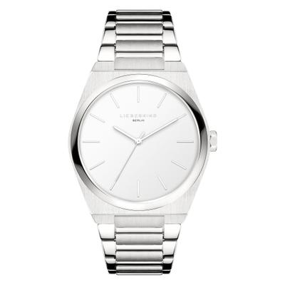 Quarzuhr LIEBESKIND BERLIN "Minimalist 48 mm", silber (silberfarben), Armbanduhren, Damen, Quarzuhr, Armbanduhr, Damenuhr, Herrenuhr, Edelstahlarmband, analog