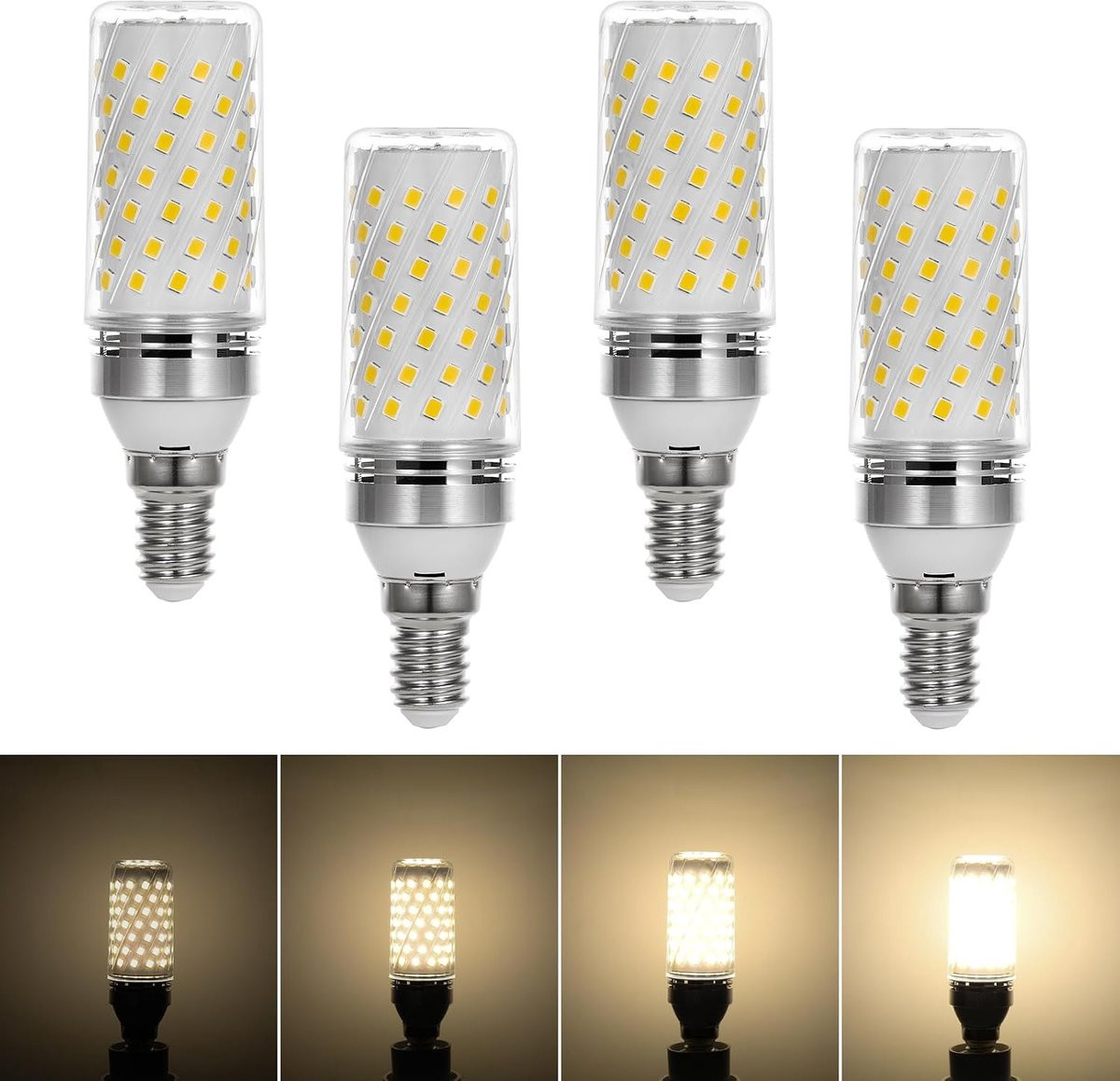 Merkloze LED Maïskolf Lamp 7W E14 Dimbaar, Vervangt 70W Halogeen, 4000K Warm Wit Licht