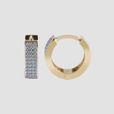 Klappcreolen ADELIA´S "Ohrringe – Klappcreole aus 375 Gold mit Zirkonia", Damen, Gr. Damen, gold, Ohrringe Klappcreolen, Ein kleines Geschenk mit großer Wirkung