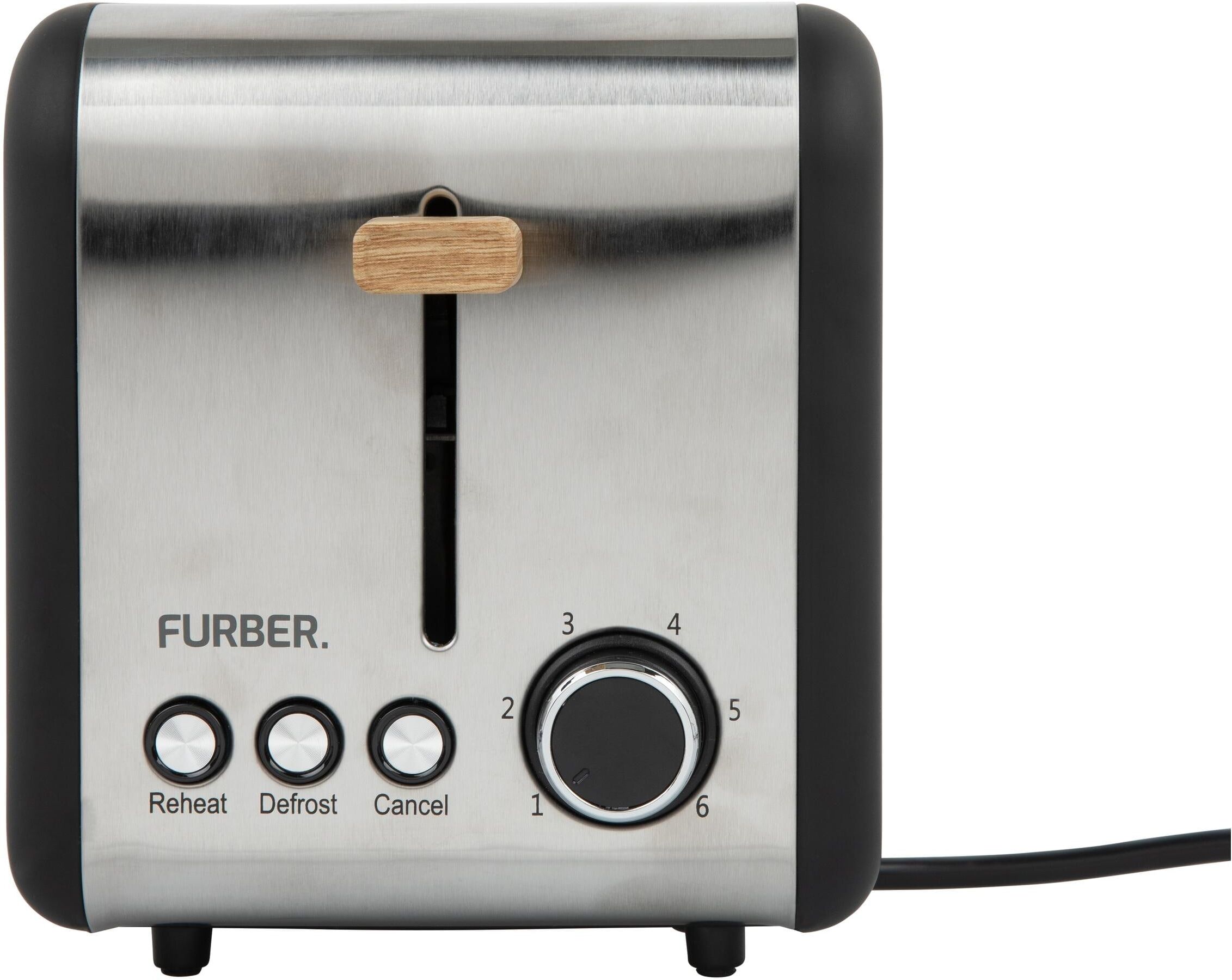FURBER Toaster "Toaster Schwarz/Holz", schwarz, Toaster, Toaster schwarz Einheitsgröße
