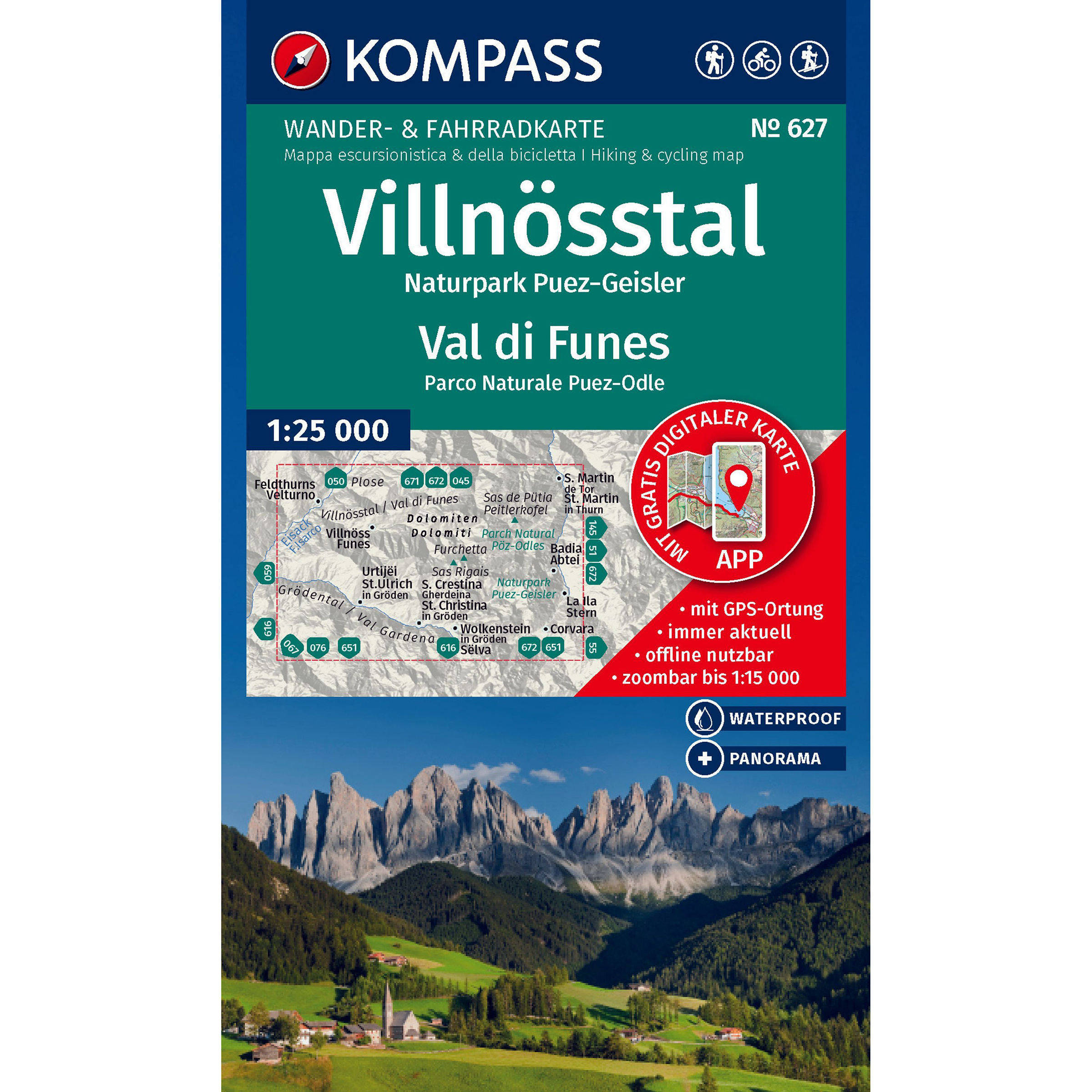 Kompass Verlag WK 627 Villnösstal Topografische Karten 2. Aufl. 2025