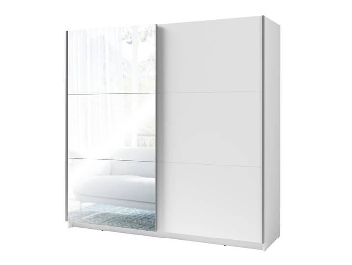 Armoire 2 portes dont 1 miroir Arsola Blanc - Basika