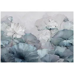 FOTOTAPETE Blumen Beton Blau 200x140 cm