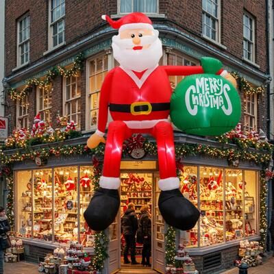 Uplift Treasures 8FT Climbing Santa Inflatable LED Christmas Yard Decoration a us plug