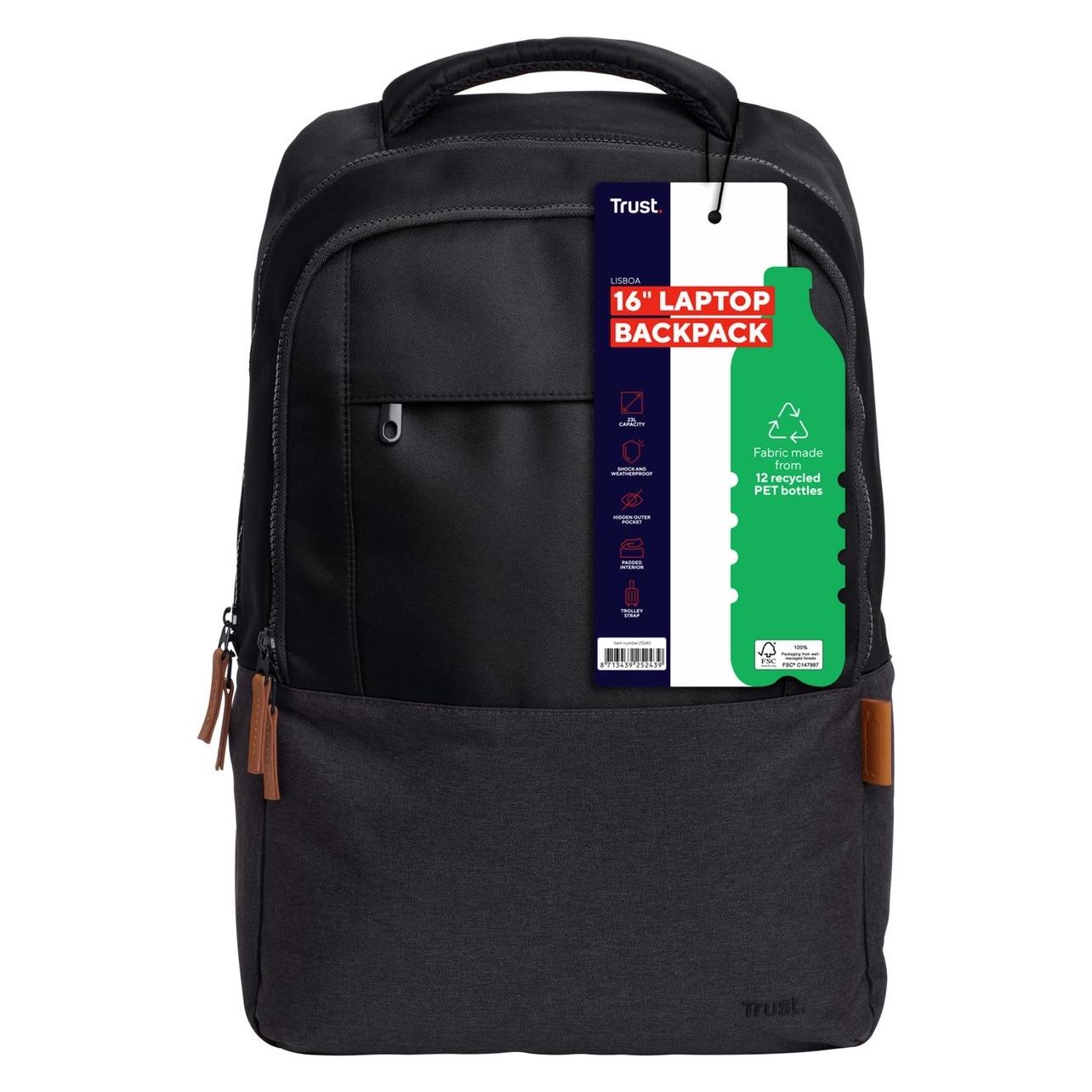 Trust Lisboa 16 Backpack - Black (23 l) (25244)