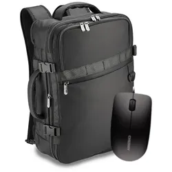 PEDEA NB-Rucksack 15,6 Zoll "Clutch" + CHERRY MC 1000 Maus Notebook-Rucksack mit Reisefach, schwarz