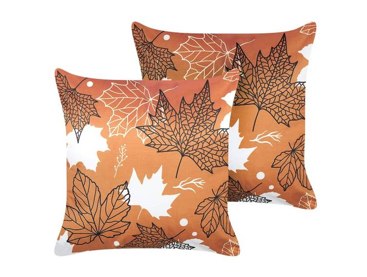DEKOKISSEN 2er-Set Orange 45/45 cm Poinsettia