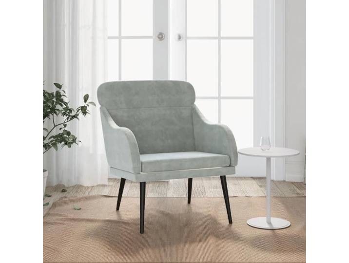 SALE 2025 Chaise longue relaxation - Fauteuil - gris clair - 63x76x80 cm Velours - 63x76x80 cm 9 4 Kg 4507