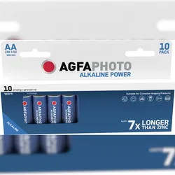 Agfaphoto Batterie Alkaline, Mignon, AA, LR06, 1.5V Power, Retail Blister (10-Pack)