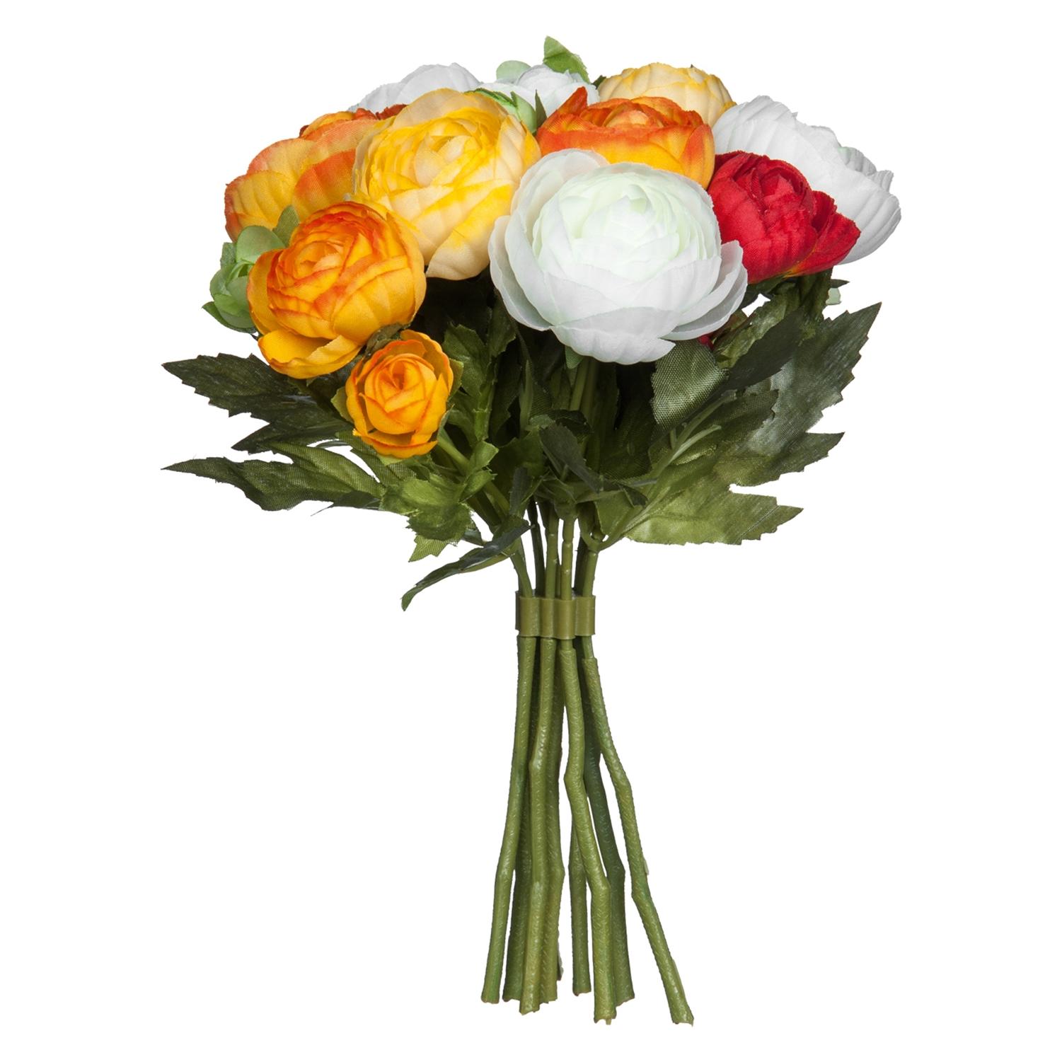 Mica Decorations Künstlicher Strauss Orangen-Ranunkel (22 cm) (964828)