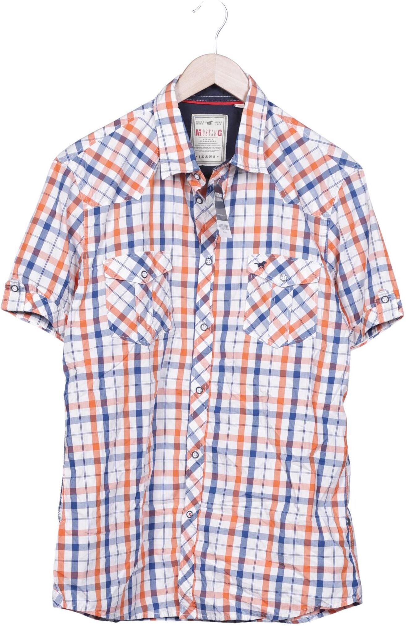 Mustang Herren Hemd, Mehrfarbig, Gr. XL, Baumwolle - Second Hand