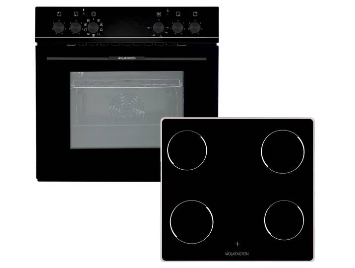 Wolkenstein Einbauherdset WMO 80, schwarz, Glas