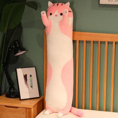 Uplift Essentials Cute Long Cat Plush Pillow For Cozy Sleep & Cuddles 27.6 In pink