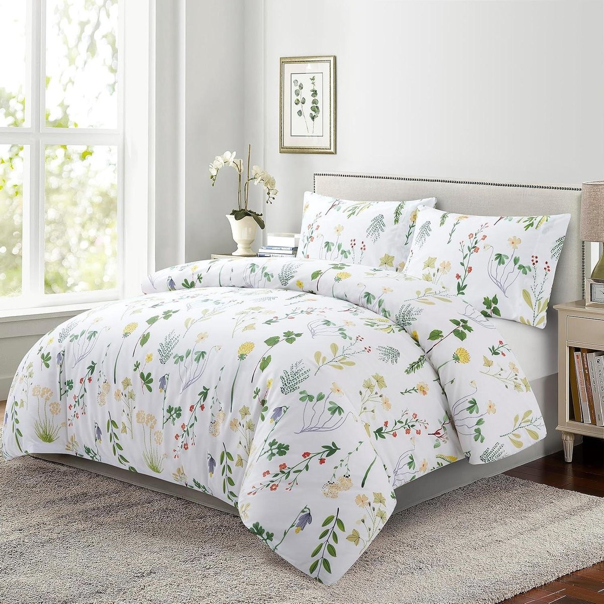 Zijdezacht Rayon Bamboe Dekbedovertrek Set Kleurrijk Bloemenbos - Twin Single