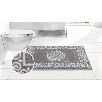 Badematte OTTO HOME "Dafna, Orient-Optik, Vintage Design", grau, H:12mm, Polyester, Badematten, Badematte, Badteppich, Badvorleger, Badezimmer Teppich
