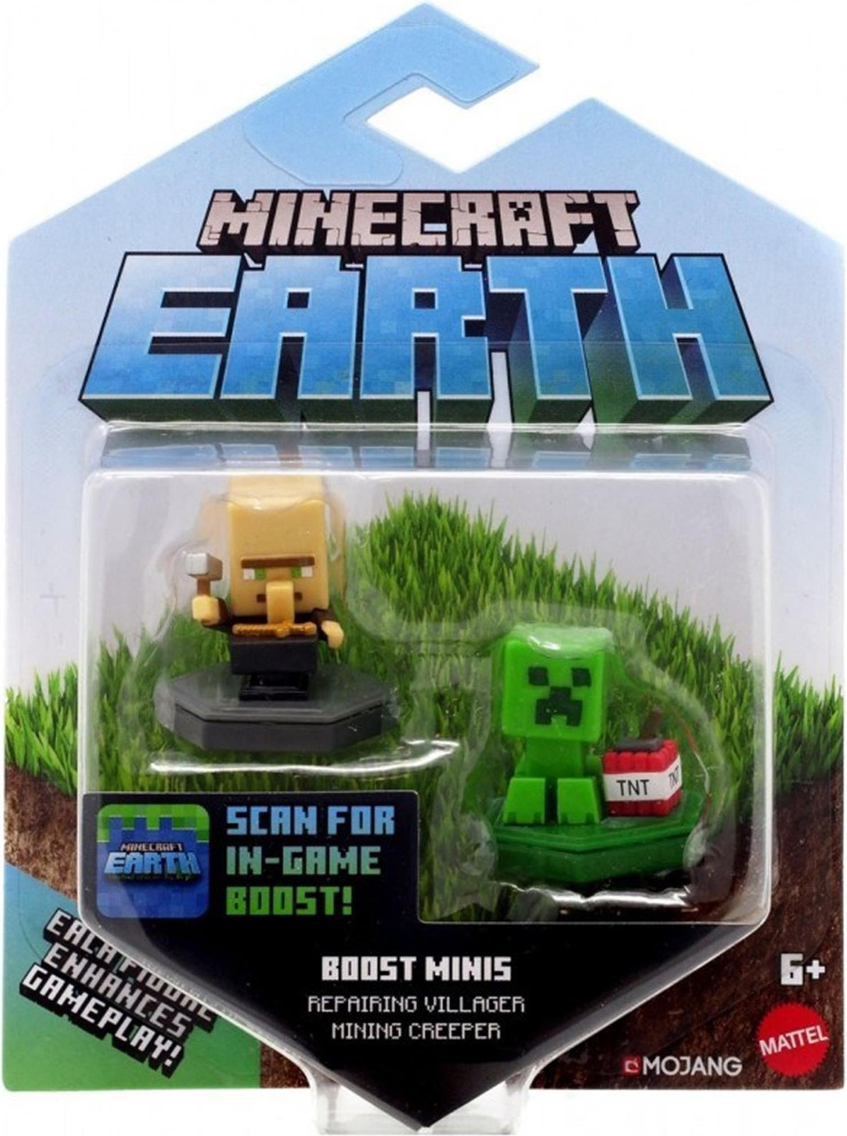 Mattel Minecraft Boost Mini 2: Figuurtjes van een reparerende dorpsbewoner en een mijnbouw-creeper