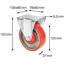 WAGNER® design yourself Schwerlast-Bockrolle RO 0325 rot