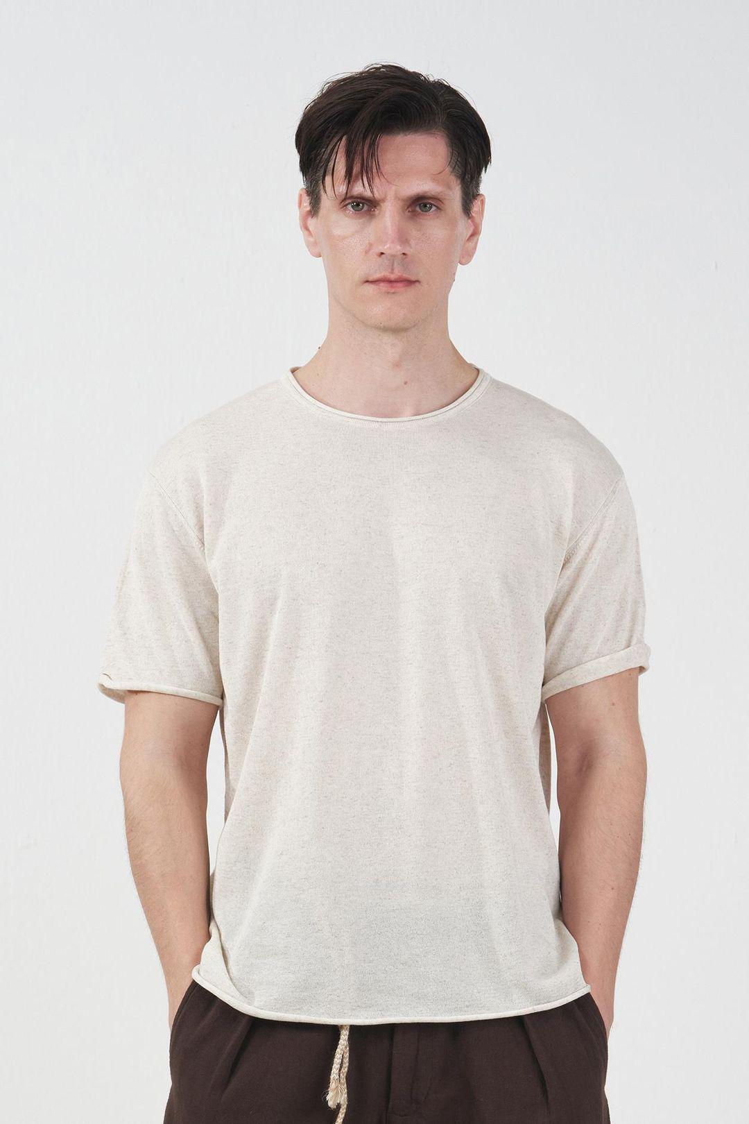 Herren Baumwoll-Leinen T-Shirt