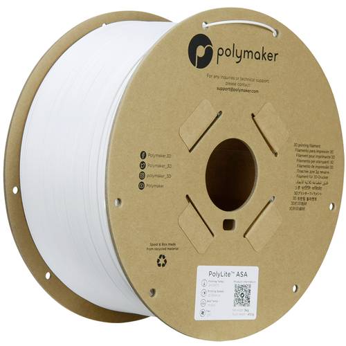 Polymaker PF01021 White Filament ASA UV-beständig, witterungsbeständig, hitzebeständig, schlagfest 1.75mm 3000g Weiß PolyLite