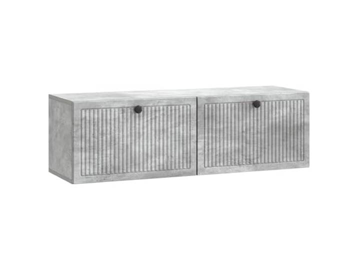 KUPTYERFG TV Board Wandmontiert Hängeboard Betongrau 98x31x30 cm Platzsparende Wandkommode im modernen Beton-Look für Wohnzimmer und Schlafzimmer mit 60 kg Belastbarkeit.