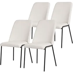 ESSZIMMERSTUHL 4er Set Beige mit Stoffbezug