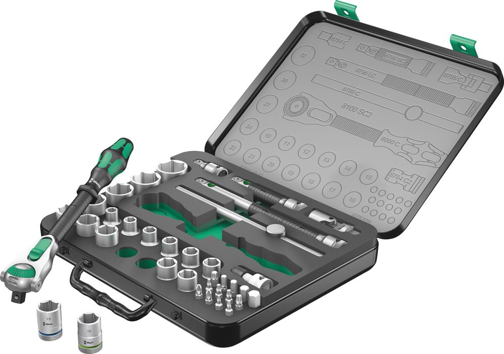 WERA Steckschlüssel-Satz 1/2" ZYKLOP speed 37-teilig