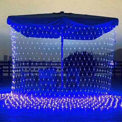 Uplifted Finds Christmas Net Mesh LED String Light For Holiday Party And Garden Decoration 3 M X 3 M blue