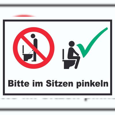HB-Druck Bitte im Sitzen pinkeln Schild A1 (594x841mm)