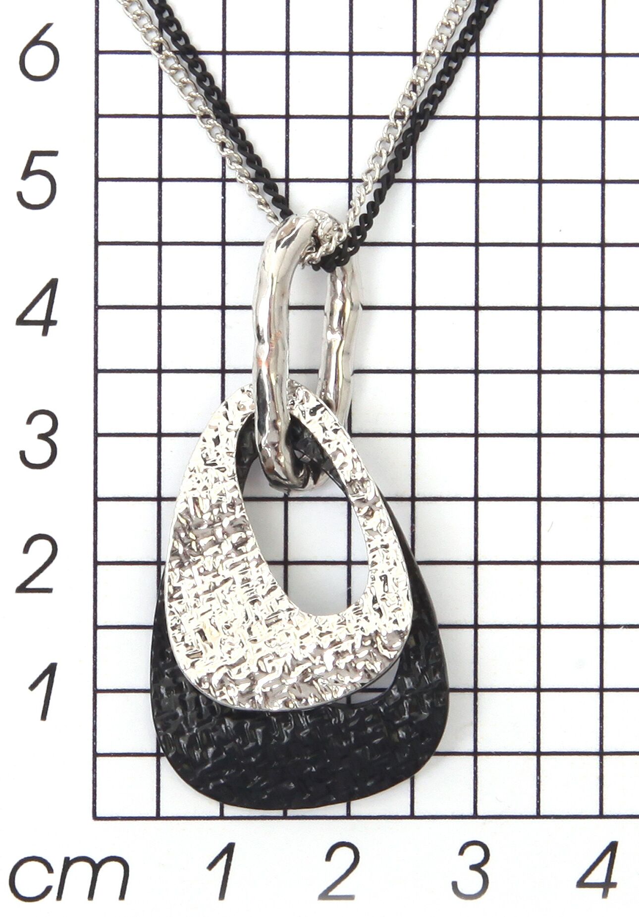 Lange Kette FIRETTI "Halsschmuck schwarz weiß Optik", schwarz (metallfarben, schwarz), Halsketten, Damen, Metall, L: 84,5, Lange Kette