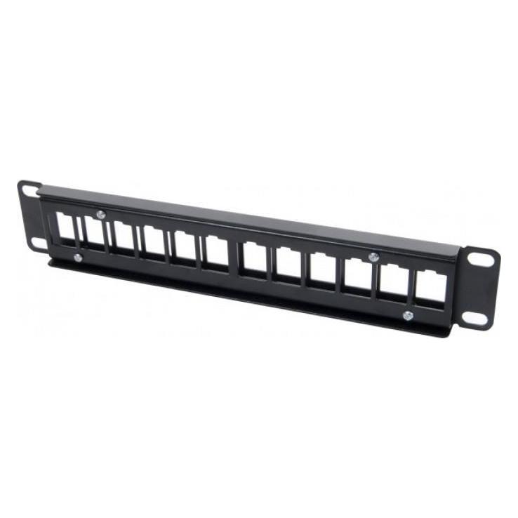 Dexlan 25,40cm (10") Modulträger für 12 Keystone, 1 HE, schwarz (754715)