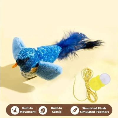 Uplifted Finds Aero Sonic Interactive Flying Bird Cat Toy blue 6 X 13 Cm