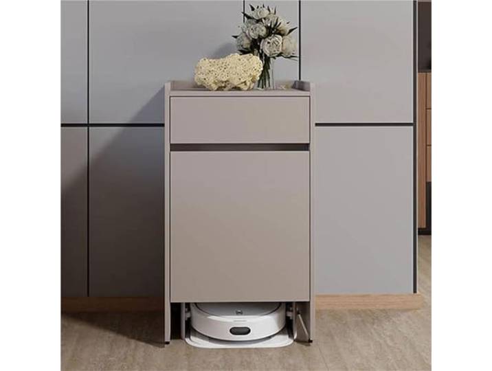 Mobiler Roboter-Vakuum-Aufbewahrungs-Beistelltisch, Mehrstufiger Endschrank Mit Rädern For Den Einsatz In Der Küche Im Wohnzimmer(Grey)