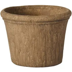 IB Laursen Blumentopf Athen mit gerillter Kante Zement, Höhe 12, Ø 15.8 cm, sanddunkel