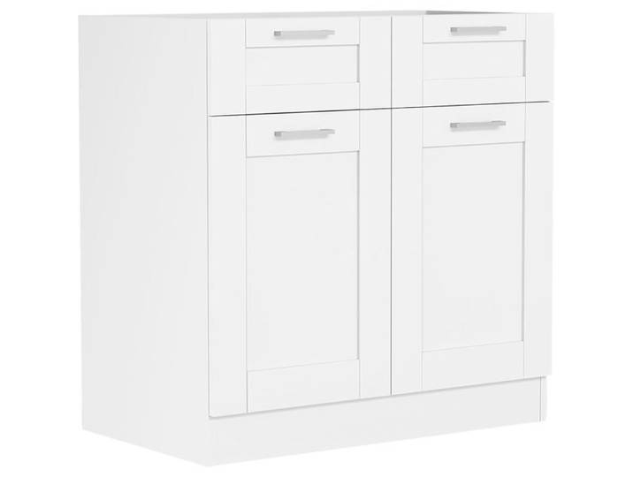 VCM Armoire de cuisine Colura Largeur 80 cm Blanc 2 portes et 1 tiroir Meuble bas