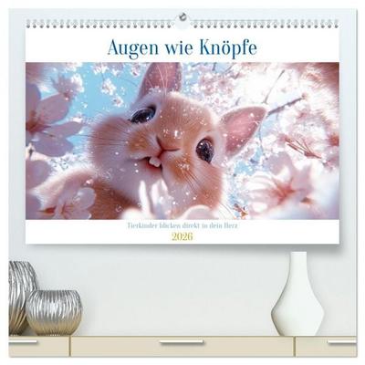 Augen wie Knöpfe (hochwertiger Premium Wandkalender 2026 DIN A2 quer), Kunstdruck in Hochglanz