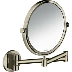 Hansgrohe AXOR Universal Circular Rasierspiegel, Polished Nickel, neigbar und schwenkbar, 5-fache Vergrößerung, Wandmontage
