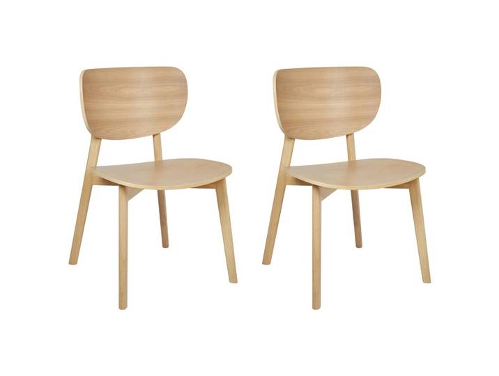 STUHL 2er-Set Holz Hellbraun Overly