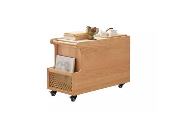 YCCHAH Sofatisch Beistelltisch aus massivem Holz, modern, einfach, for kleine Wohnungen, Wohnzimmer, bewegliches Sofa, Ecktisch, Snack- und Getränketisch Wohnzimmer-Beistelltisch