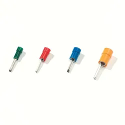 ABB RAP Rund Stiftkabelschuhe DIN 46231, Kabeldurchmesser 0.5 - 1.5 mm2, Elektrolytkupfer, PC - Polycarbonat Isolation, rot 7TCI029670R0170 VPE=100  - 100 Stück