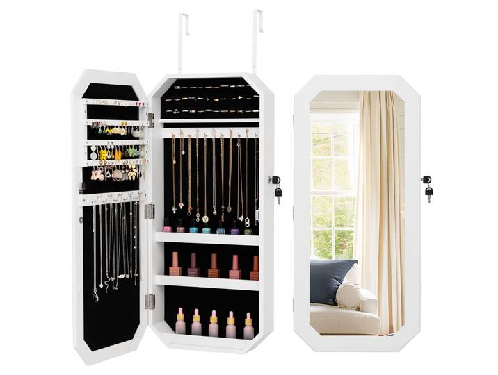 Costway Armoire À Bijoux Murale Avec Miroir