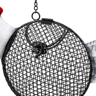 Evergreen Metal Rooster Hanging Bird Feeder