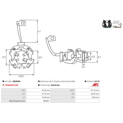 AS-PL Halter, Kohlebürsten SBH0046