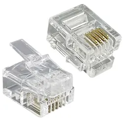 EFB-Elektronik 100x Modular Stecker RJ11 6P4C ungeschirmt UTP für Rundkabel