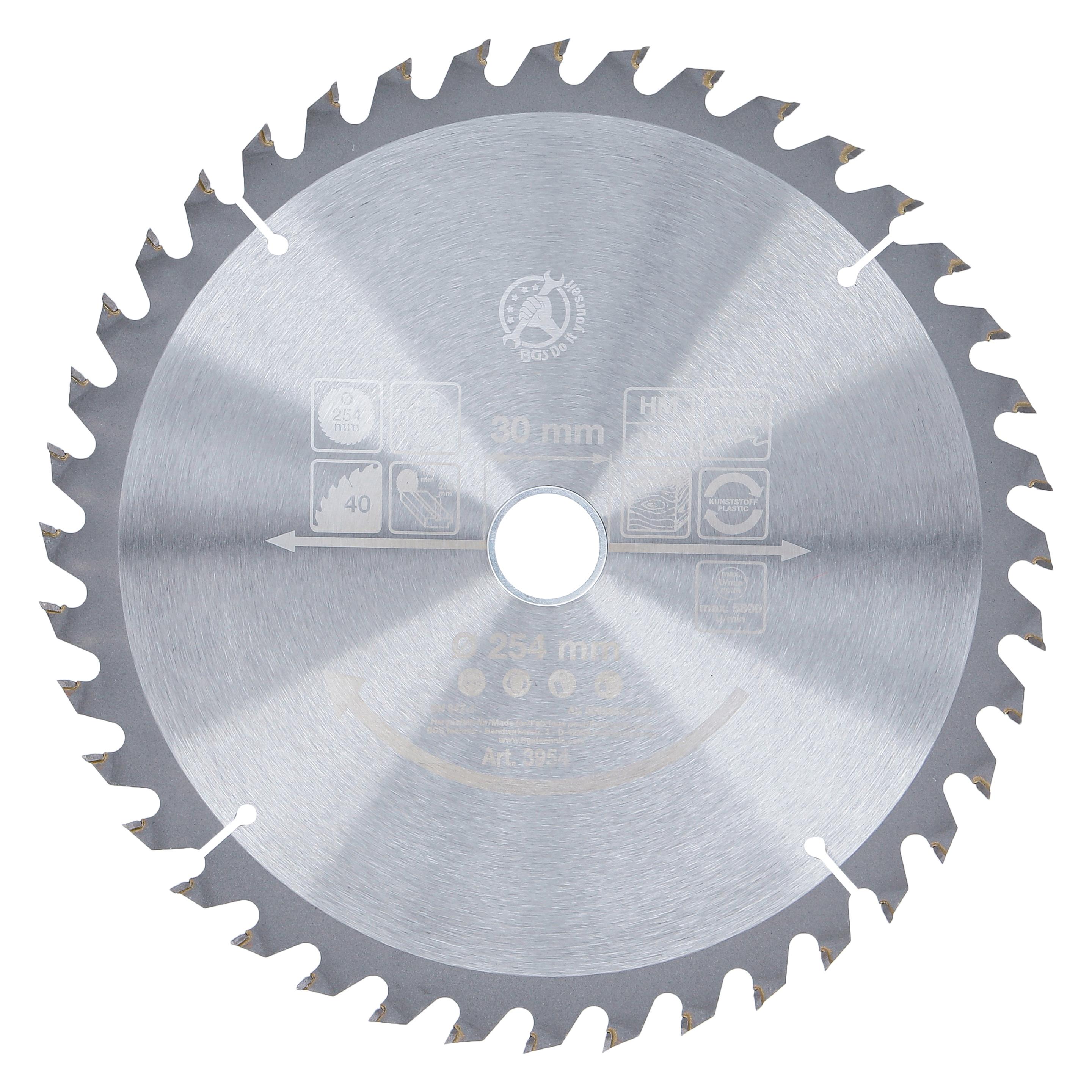 BGS Hartmetall-Kreissägeblatt Ø 254 x 30 x 3,2 mm 40 Zähne (3954)