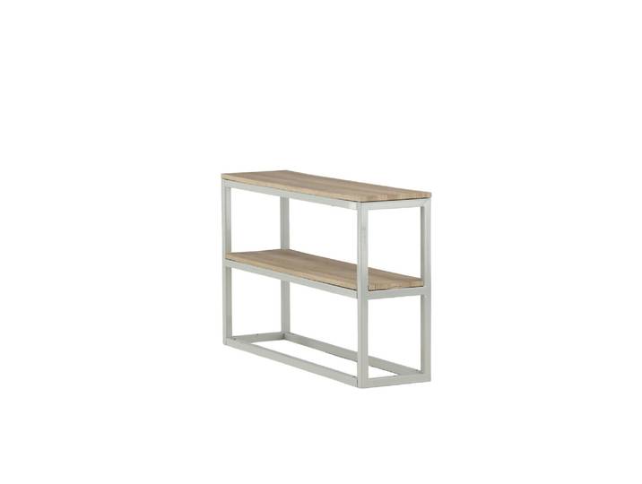 Beistelltisch VENTURE HOME Rise, schmaler Nachttisch in heller Eschenoptik, 45 × 30 cm , braun (grau, natur, natur), B:30cm H:70cm T:30cm, Tische, Beistelltisch, Schlafzimmertisch, MDF, Papierlaminat, Metallrahmen, schlank, urban