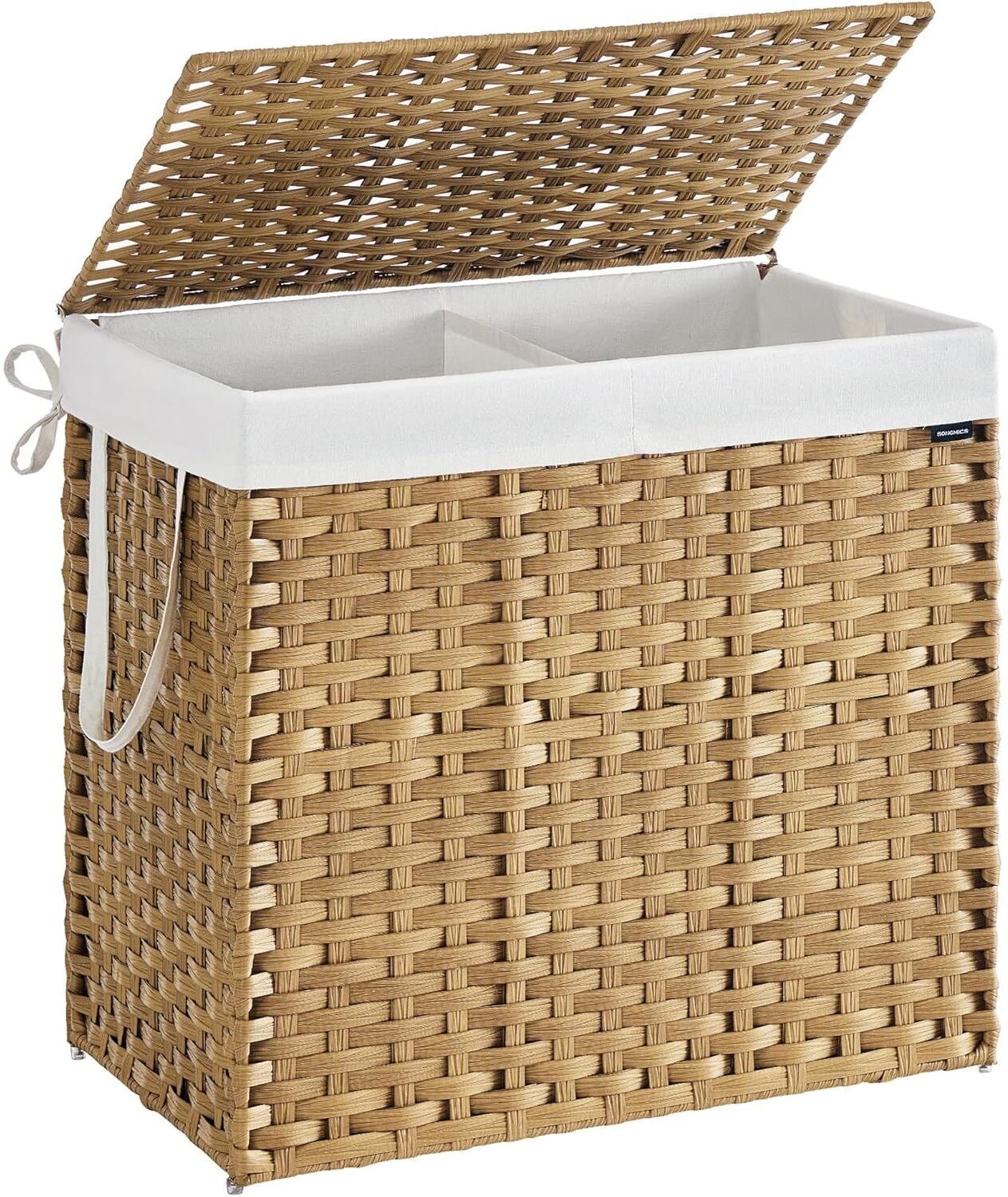 Wäschekorb SONGMICS "160 l", braun (natur), 160 l, Stahl, Wäschesammler, Wäschekorb natur 160 l