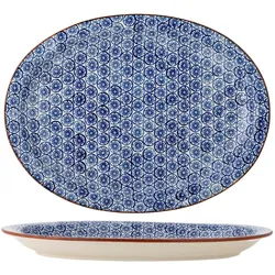 Bloomingville Karine Servierplatte Steingut, Blau, L35xB25,5xH3 cm